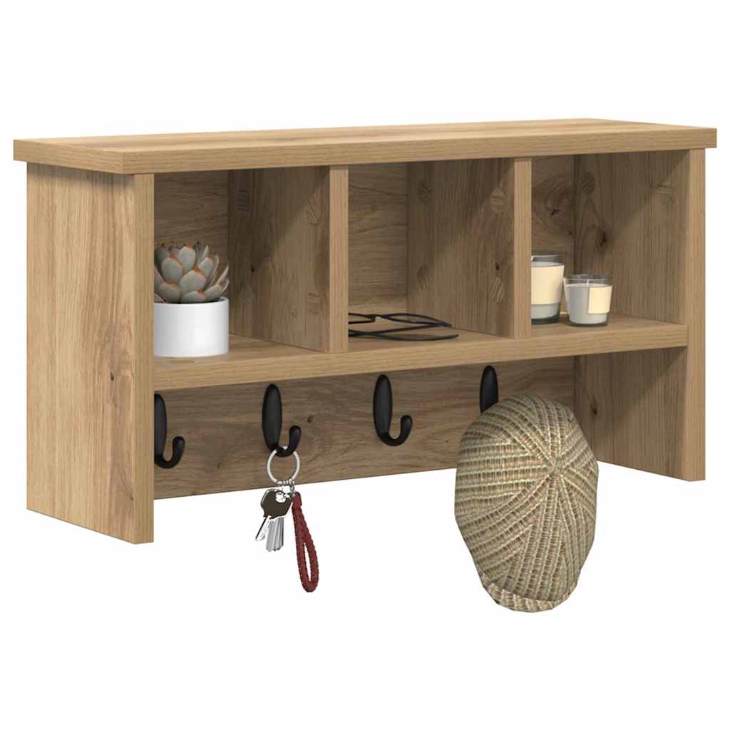 vidaXL Τοίχου Κρεμάστρα Επιτοίχιο Artisan Oak 50 x 16 x 26 εκ