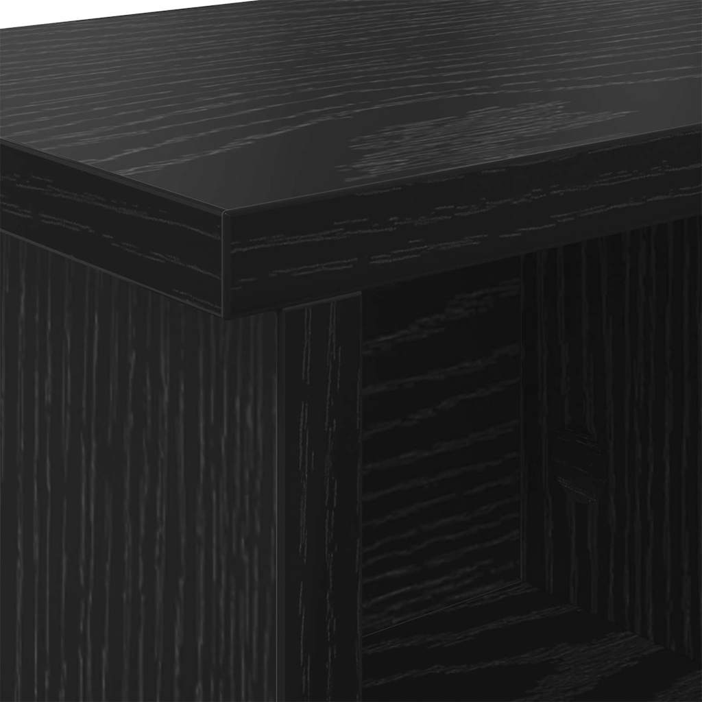 vidaXL Τοίχου Κρεμάστρα Επιτοίχιο Μαύρη Οξυά 75 x 16 x 26 εκ