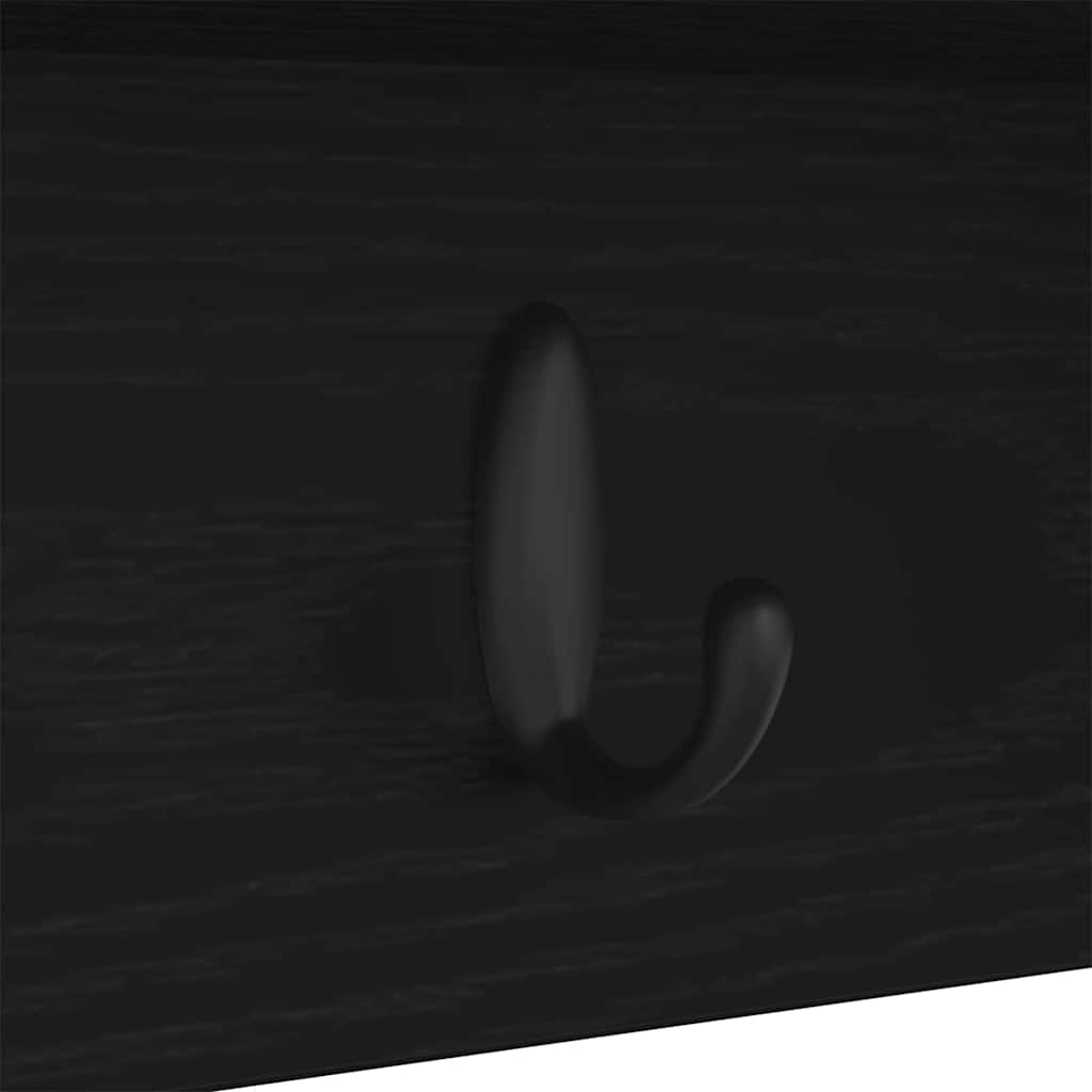 vidaXL Τοίχου Κρεμάστρα Επιτοίχιο Μαύρη Οξυά 75 x 16 x 26 εκ