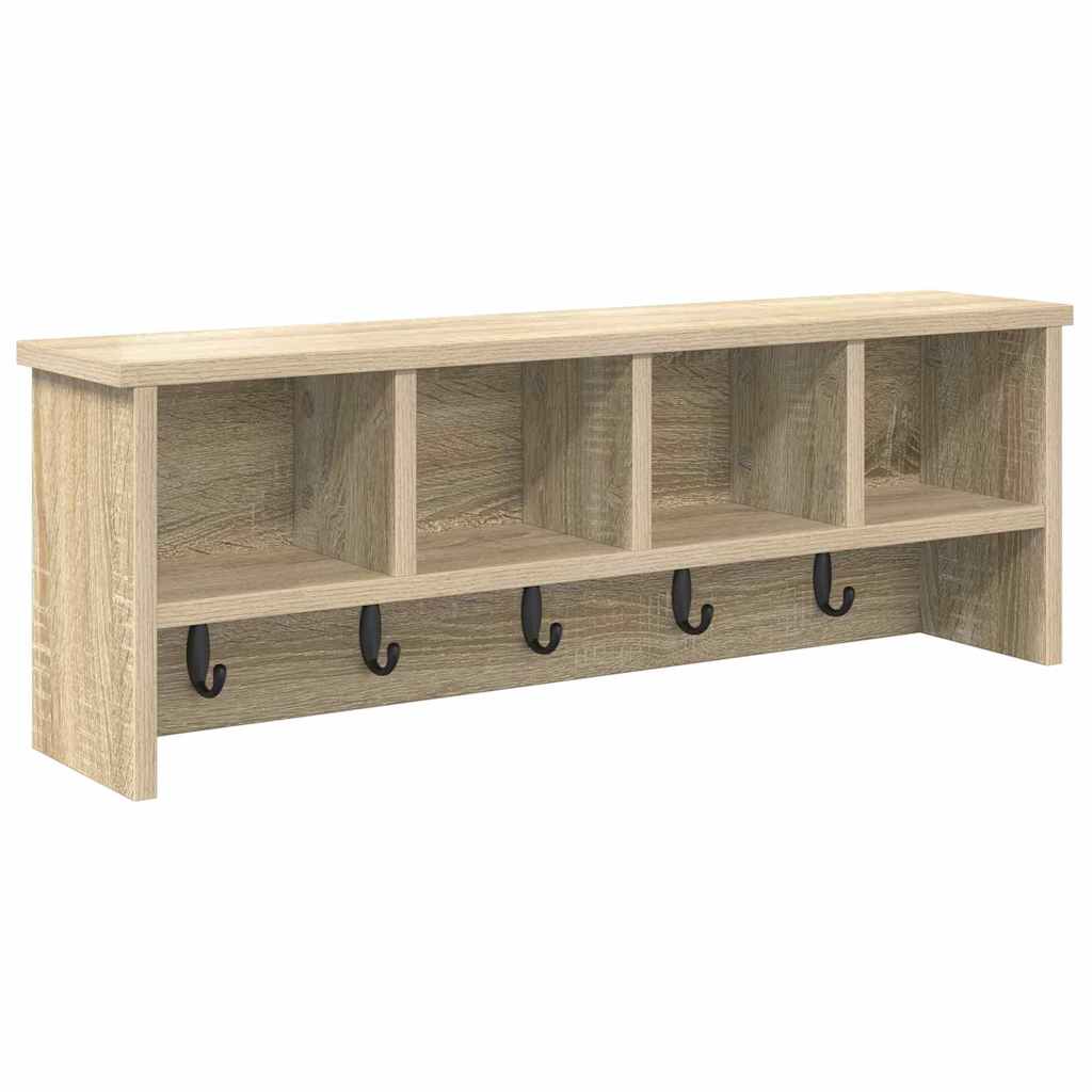 vidaXL Τοίχου Κρεμάστρα Επιτοίχιο Δρύς Sonoma 75 x 16 x 26 εκ