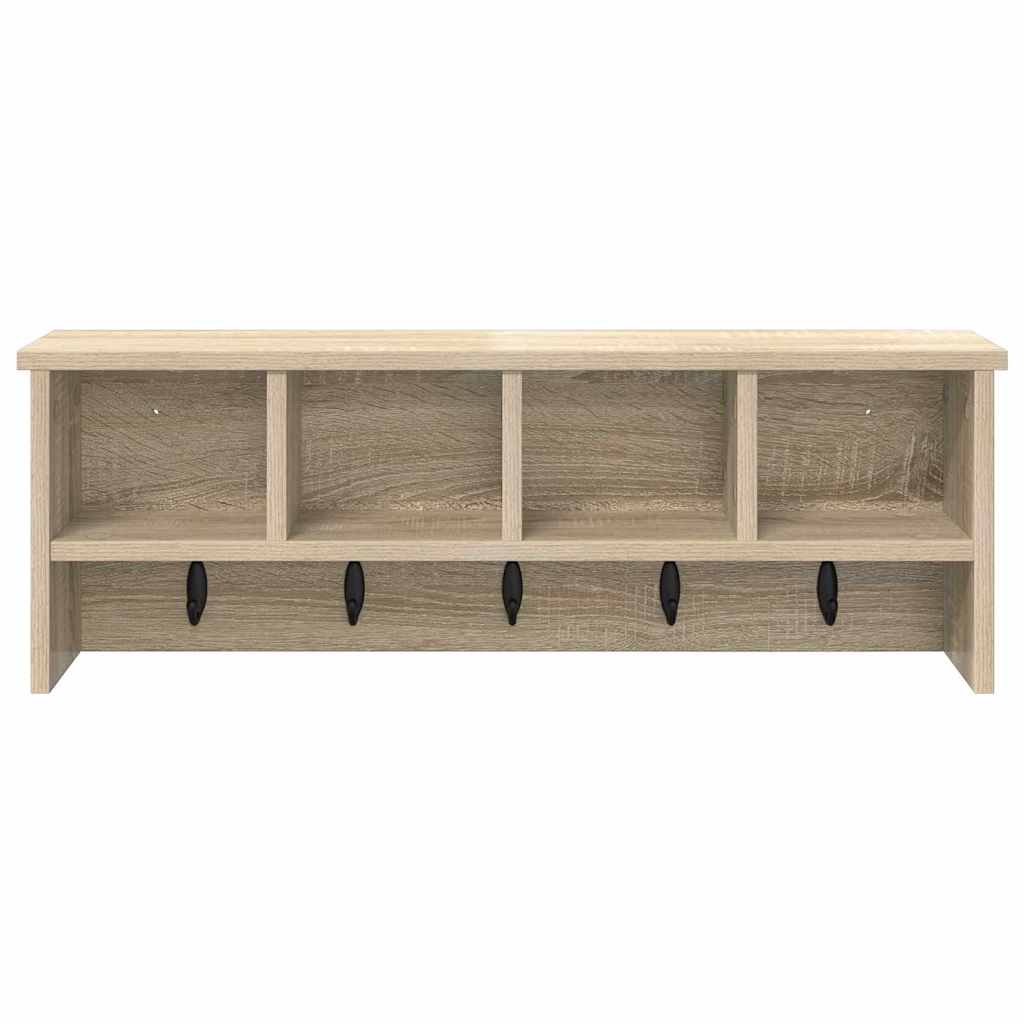 vidaXL Τοίχου Κρεμάστρα Επιτοίχιο Δρύς Sonoma 75 x 16 x 26 εκ