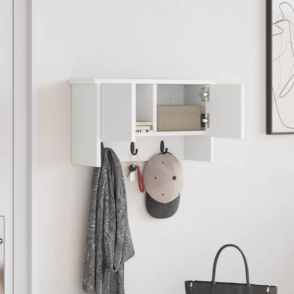 vidaXL Τοίχου Κρεμάστρα Επιτοίχιο Λευκό 50 x 20 x 30 εκ.