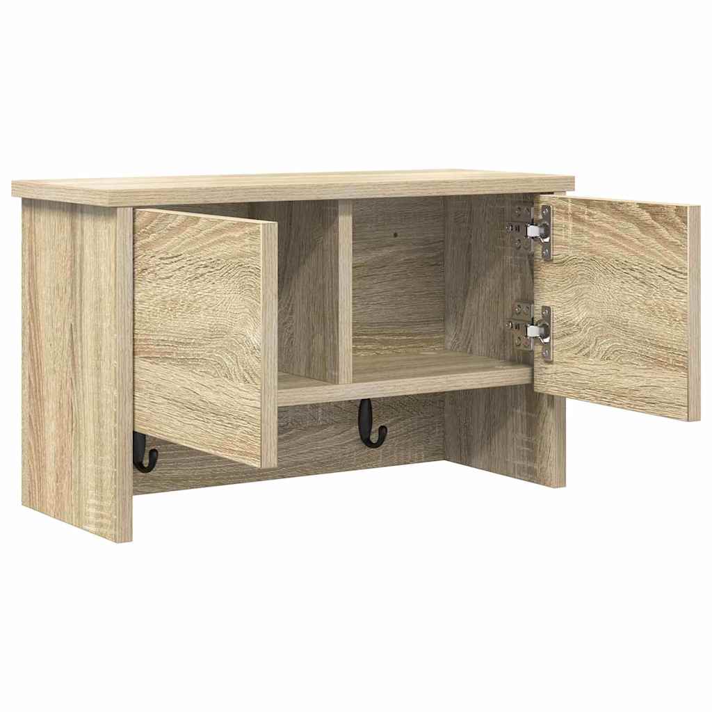 vidaXL Τοίχου Κρεμάστρα Επιτοίχιο Δρύς Sonoma 50 x 20 x 30 εκ.