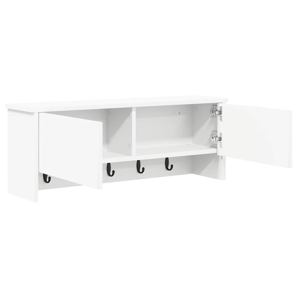 vidaXL Τοίχου Κρεμάστρα Επιτοίχιο Λευκό 80 x 20 x 30 cm