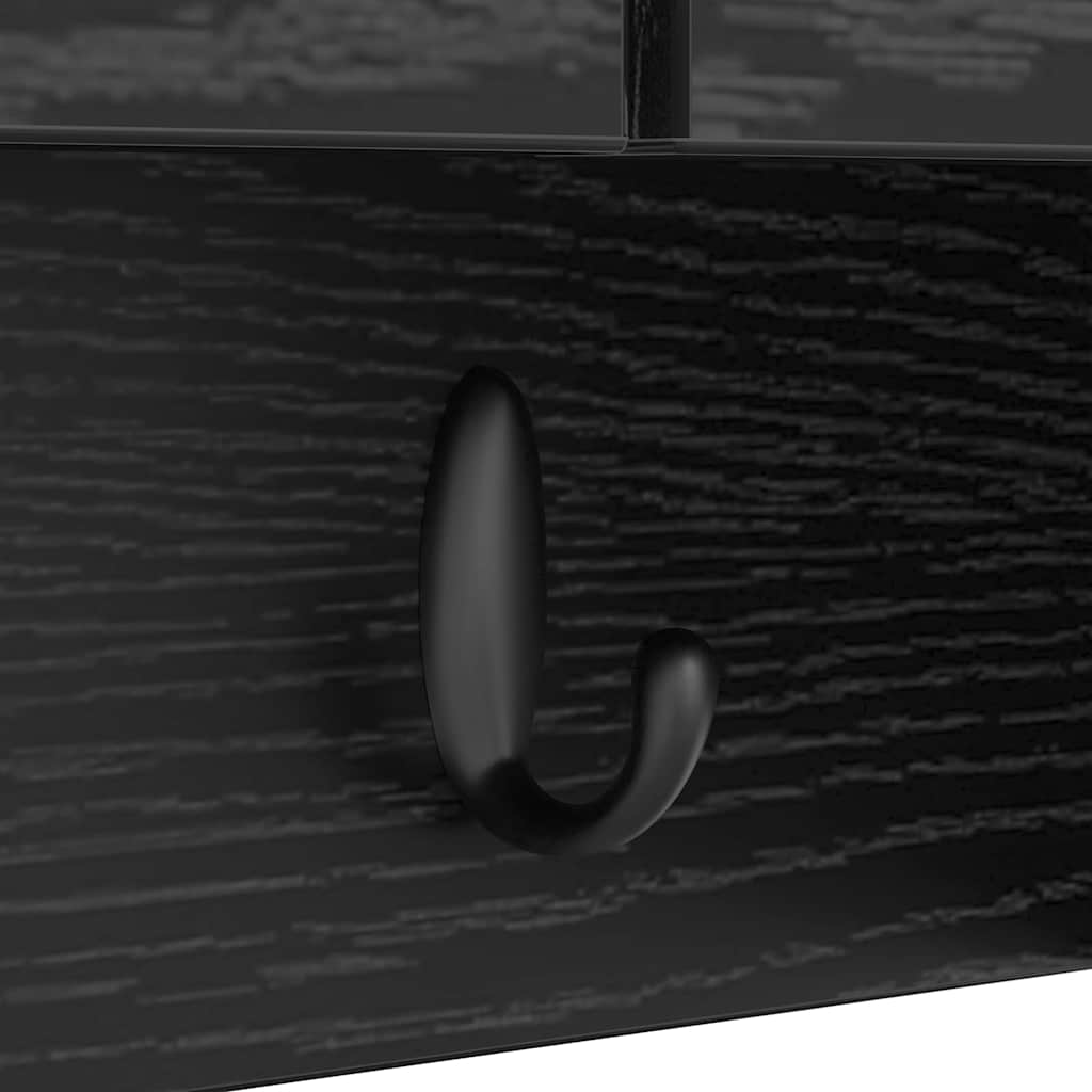 vidaXL Τοίχου Κρεμάστρα Επιτοίχιο Μαύρη Οξυά 80 x 20 x 30 cm