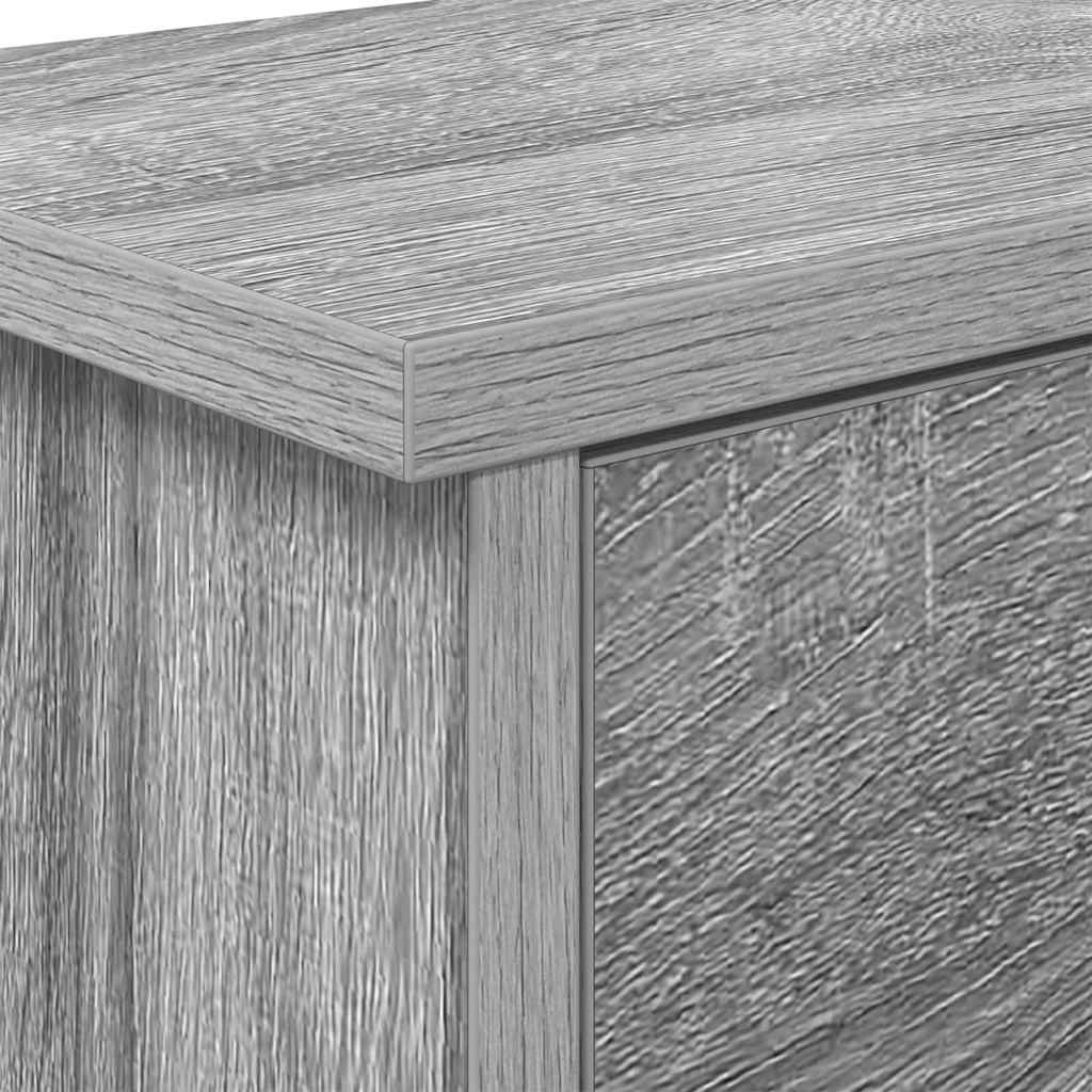 vidaXL Τοίχου Κρεμάστρα με ράφι με πόρτα Γκρίζο Σονομα 80 x 20 x 30 cm