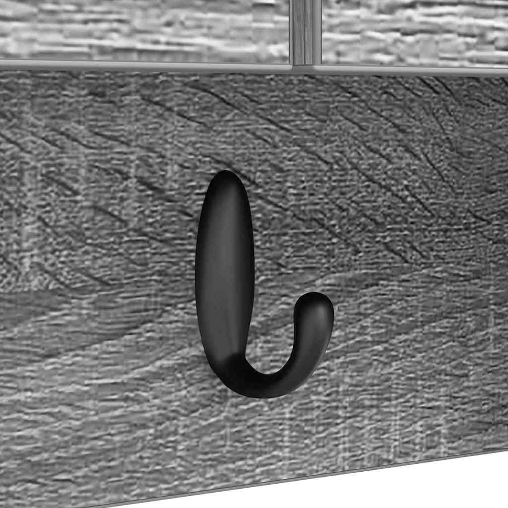 vidaXL Τοίχου Κρεμάστρα με ράφι με πόρτα Γκρίζο Σονομα 80 x 20 x 30 cm