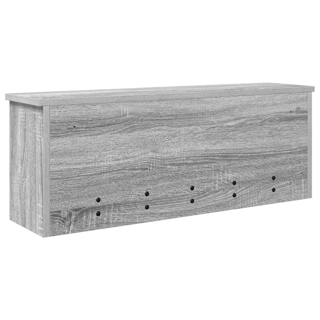 vidaXL Τοίχου Κρεμάστρα με ράφι με πόρτα Γκρίζο Σονομα 80 x 20 x 30 cm