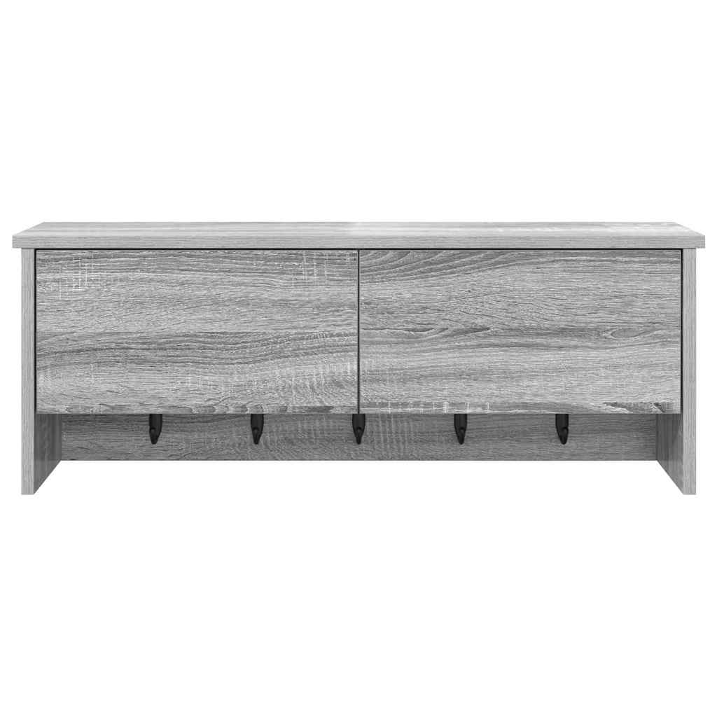 vidaXL Τοίχου Κρεμάστρα με ράφι με πόρτα Γκρίζο Σονομα 80 x 20 x 30 cm