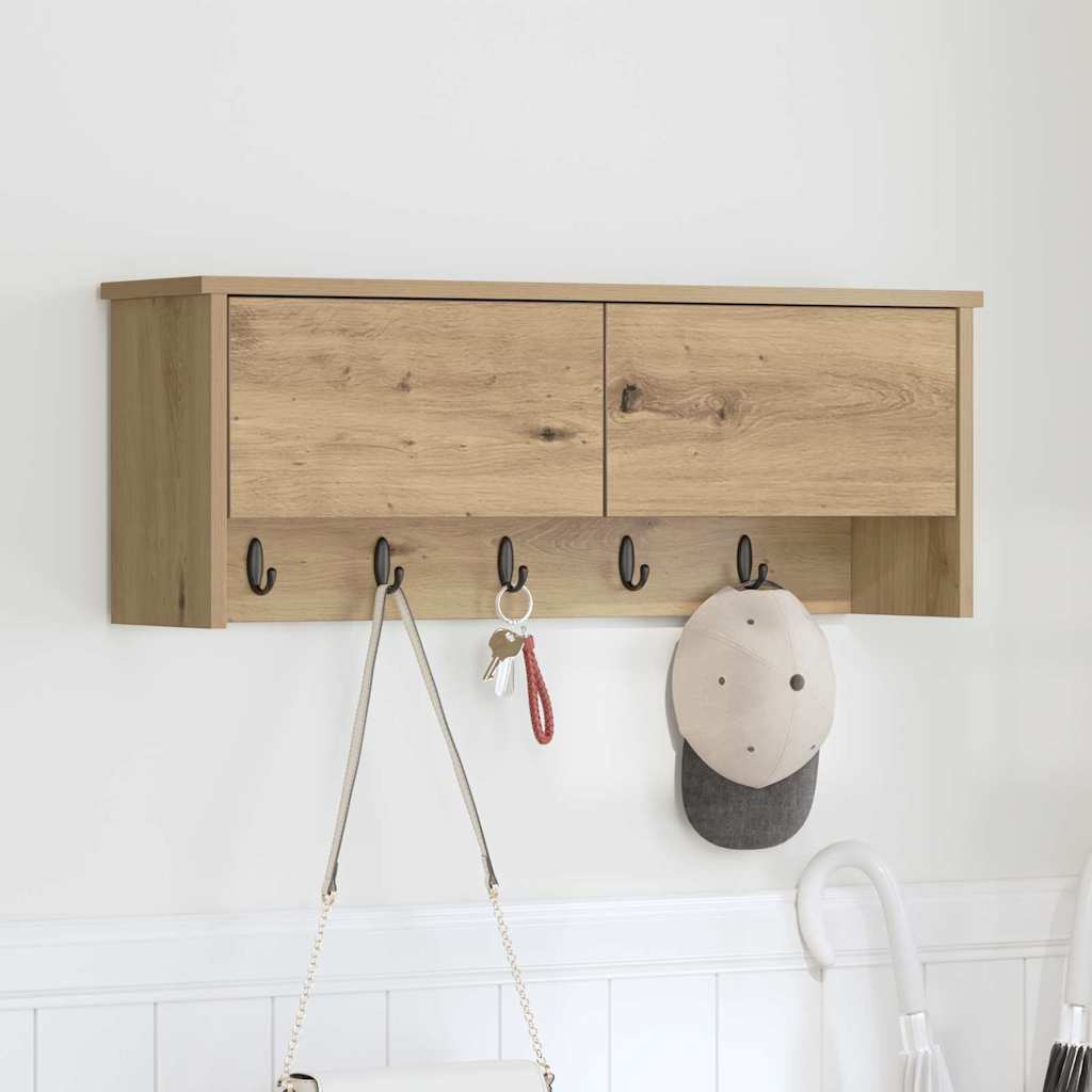 vidaXL Τοίχου Κρεμάστρα Επιτοίχιο Artisan Oak 80 x 20 x 30 cm