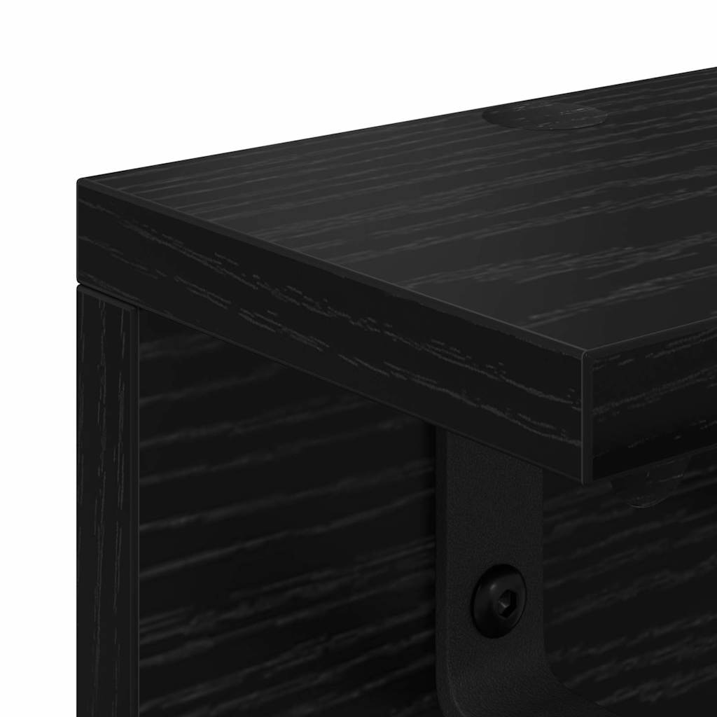 vidaXL Τοίχου Κρεμάστρα Επιτοίχιο Μαύρη Οξυά 40 x 10,5 x 10,5 εκ