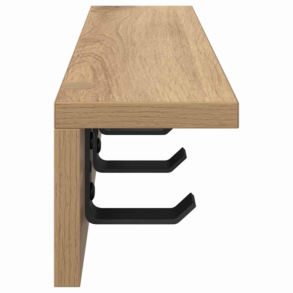 vidaXL Τοίχου Κρεμάστρα Επιτοίχιο Artisan Oak 40 x 10,5 x 10,5 εκ