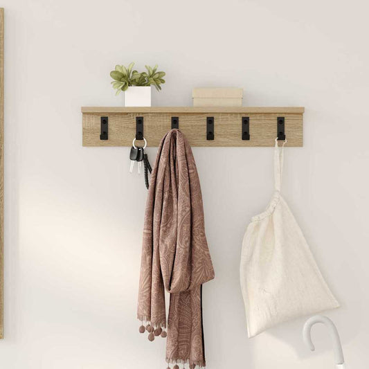 vidaXL Τοίχου Κρεμάστρα Επιτοίχιο Δρύς Sonoma 60 x 10,5 x 10,5 εκ