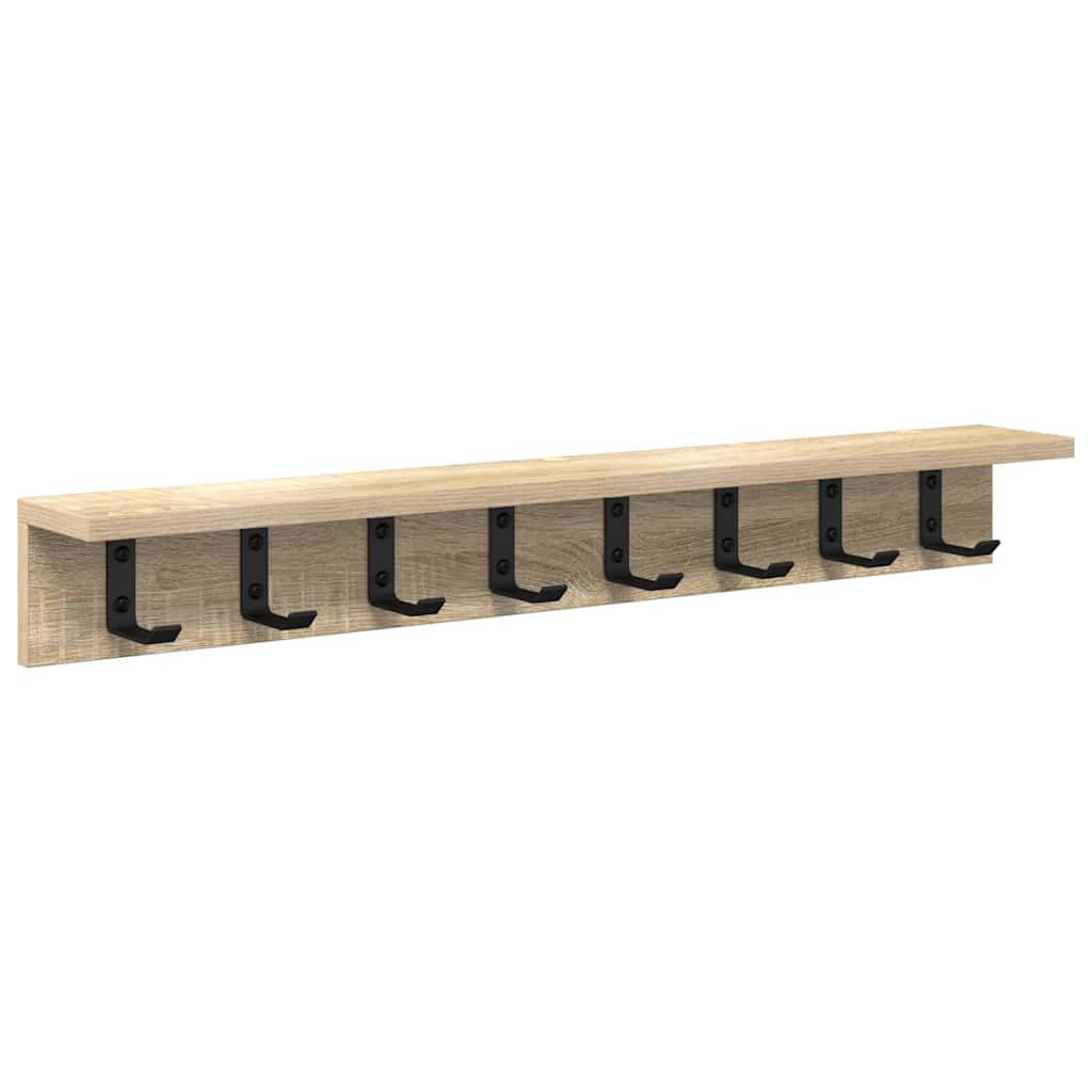 vidaXL Τοίχου Κρεμάστρα Επιτοίχιο Δρύς Sonoma 80 x 10,5 x 10,5 εκ