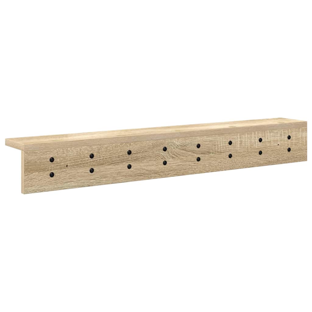 vidaXL Τοίχου Κρεμάστρα Επιτοίχιο Δρύς Sonoma 80 x 10,5 x 10,5 εκ