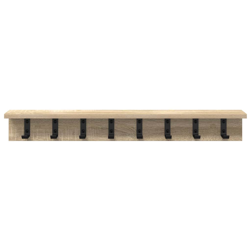 vidaXL Τοίχου Κρεμάστρα Επιτοίχιο Δρύς Sonoma 80 x 10,5 x 10,5 εκ
