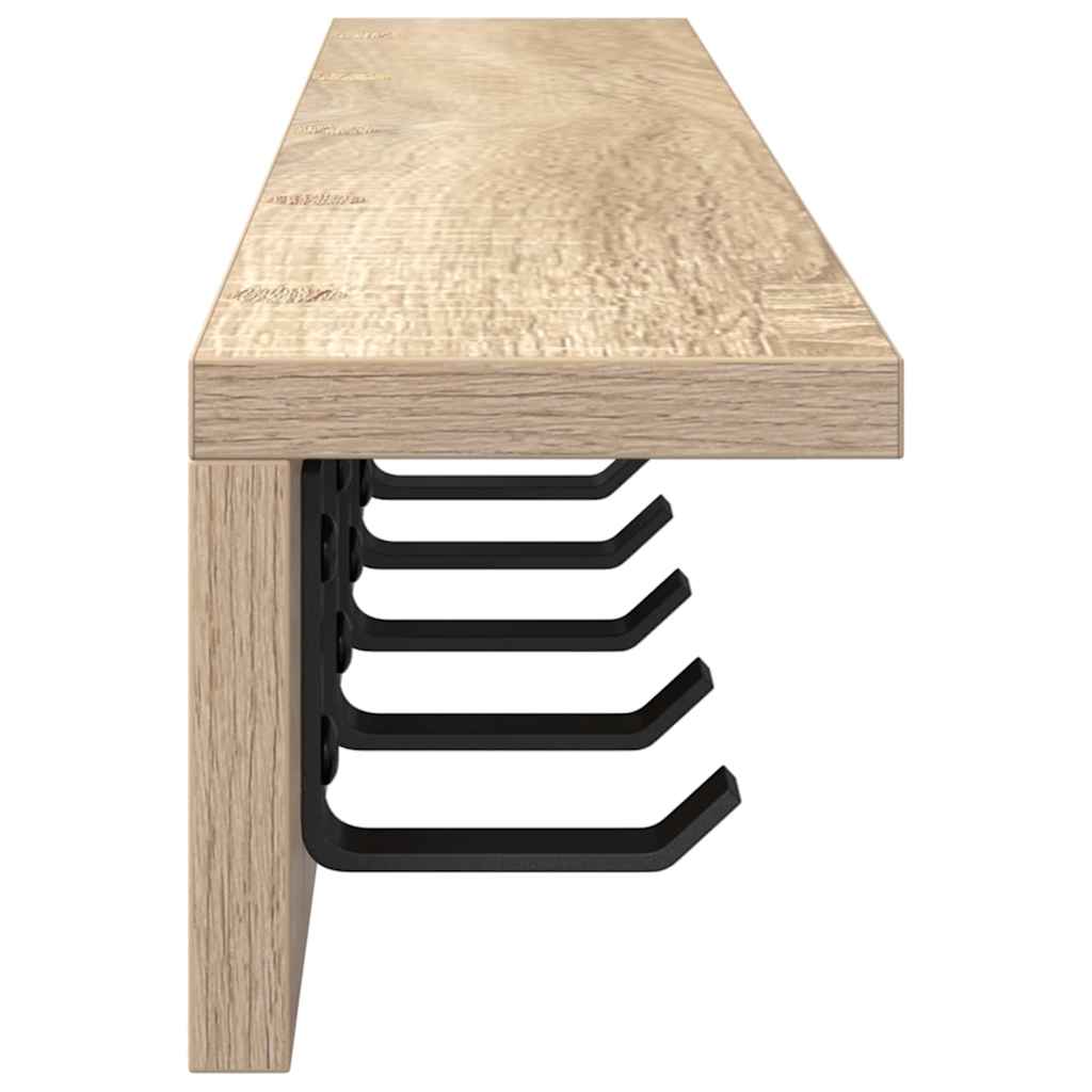 vidaXL Τοίχου Κρεμάστρα Επιτοίχιο Δρύς Sonoma 80 x 10,5 x 10,5 εκ