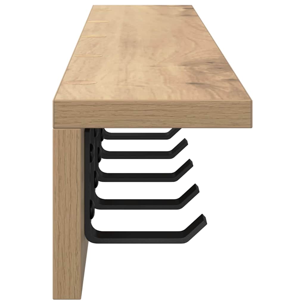 vidaXL Τοίχου Κρεμάστρα Επιτοίχιο Artisan Oak 80 x 10,5 x 10,5 εκ