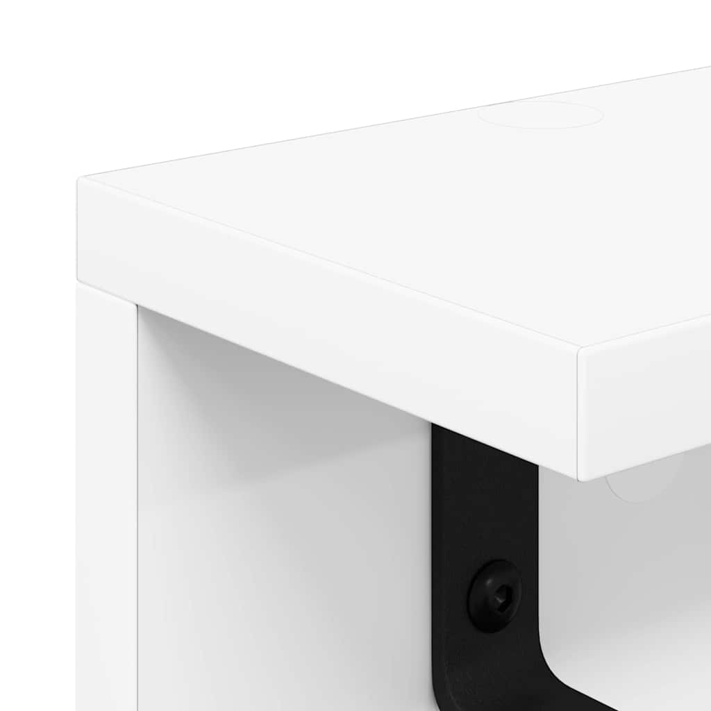 vidaXL Τοίχου Κρεμάστρα Επιτοίχιο Λευκό 100 x 10,5 x 10,5 εκ