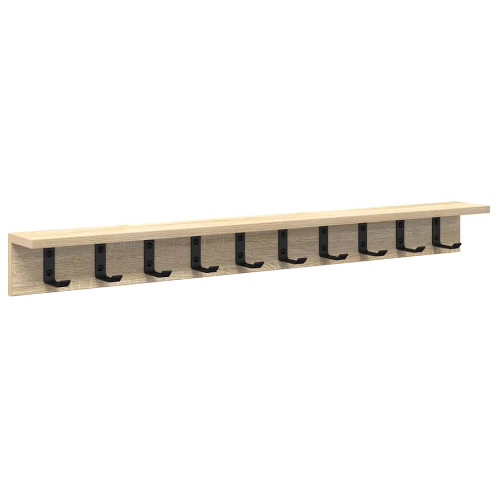 vidaXL Τοίχου Κρεμάστρα Επιτοίχιο Δρύς Sonoma 100 x 10,5 x 10,5 εκ