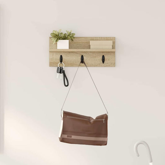 vidaXL Τοίχου Κρεμάστρα Επιτοίχιο Δρύς Sonoma 40 x 10,5 x 18 εκ