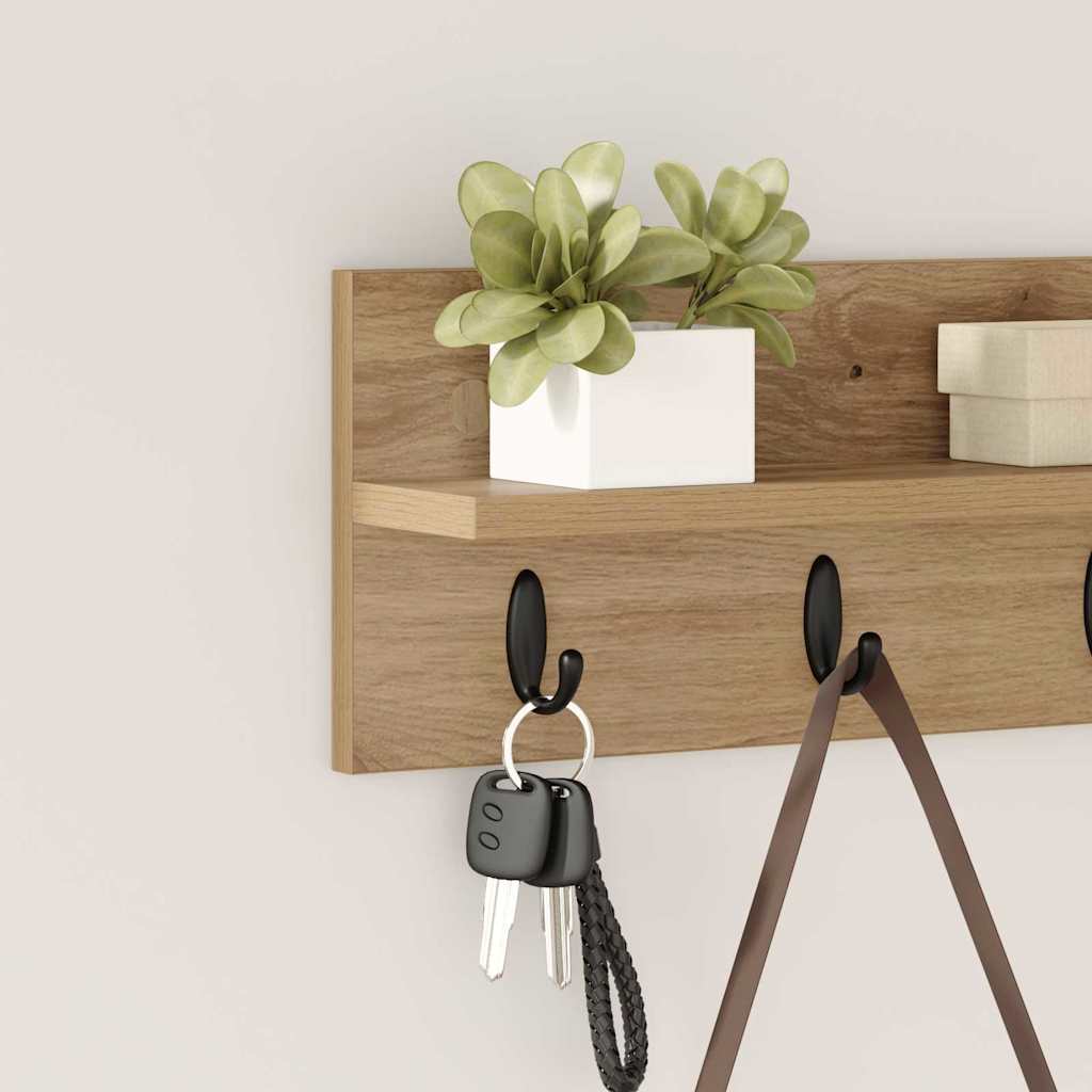 vidaXL Τοίχου Κρεμάστρα Επιτοίχιο Artisan Oak 40 x 10,5 x 18 εκ