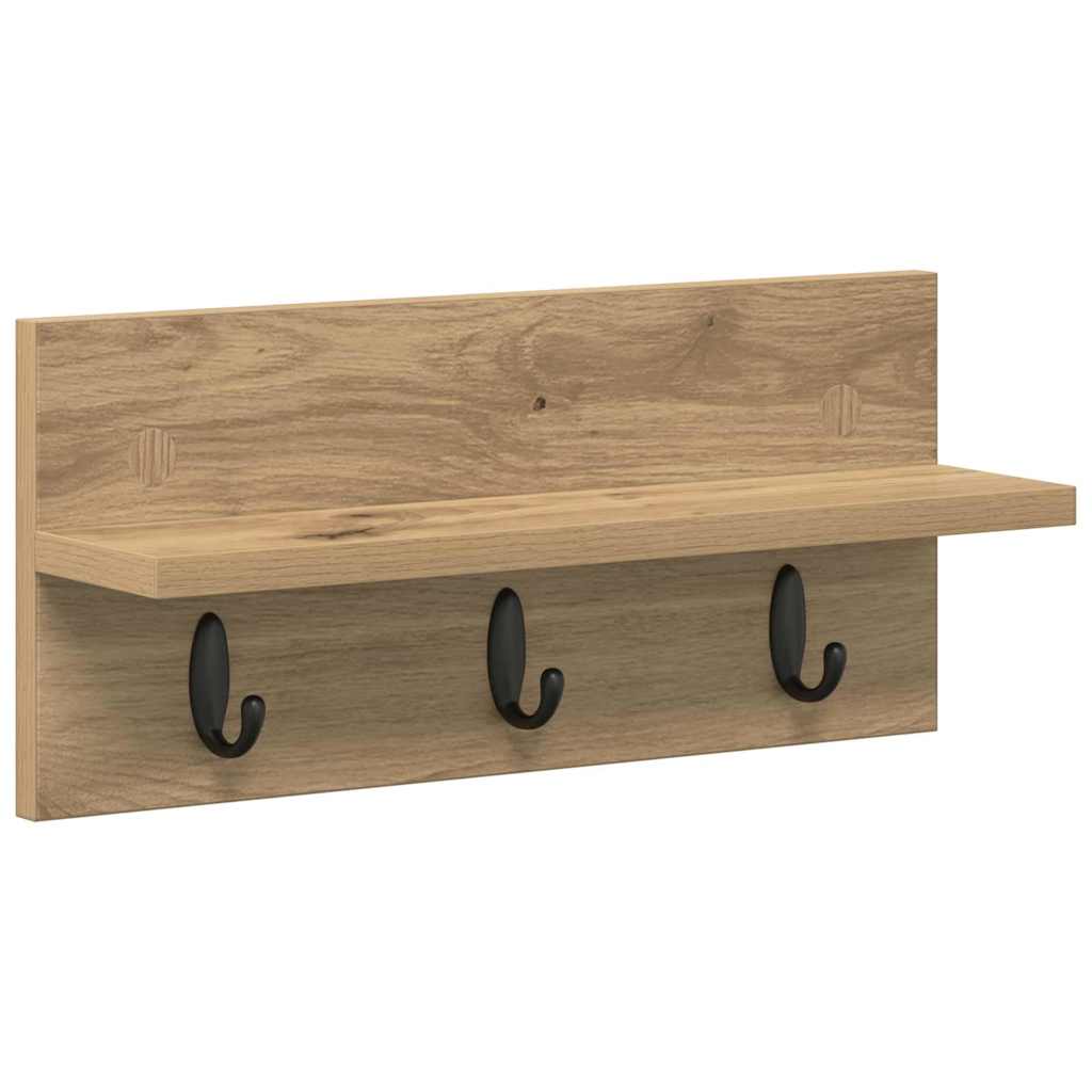 vidaXL Τοίχου Κρεμάστρα Επιτοίχιο Artisan Oak 40 x 10,5 x 18 εκ