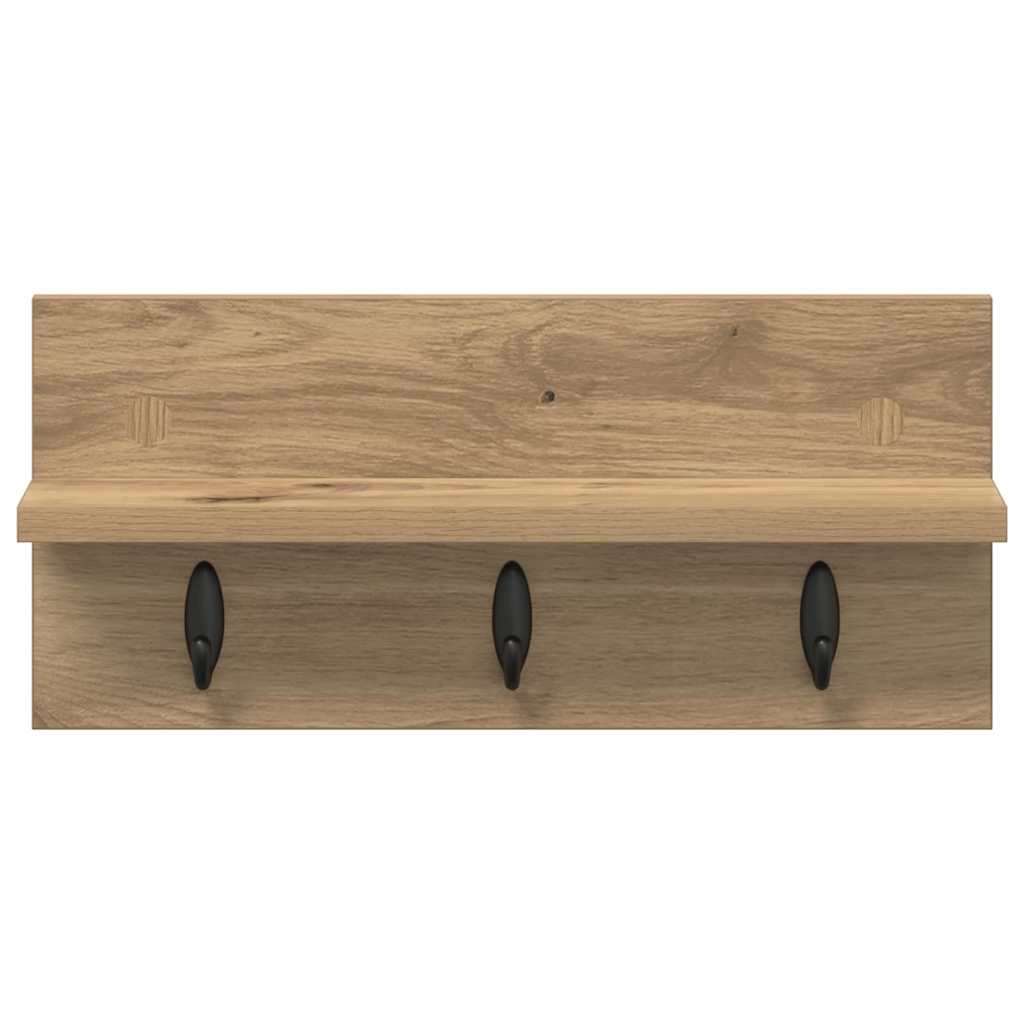 vidaXL Τοίχου Κρεμάστρα Επιτοίχιο Artisan Oak 40 x 10,5 x 18 εκ
