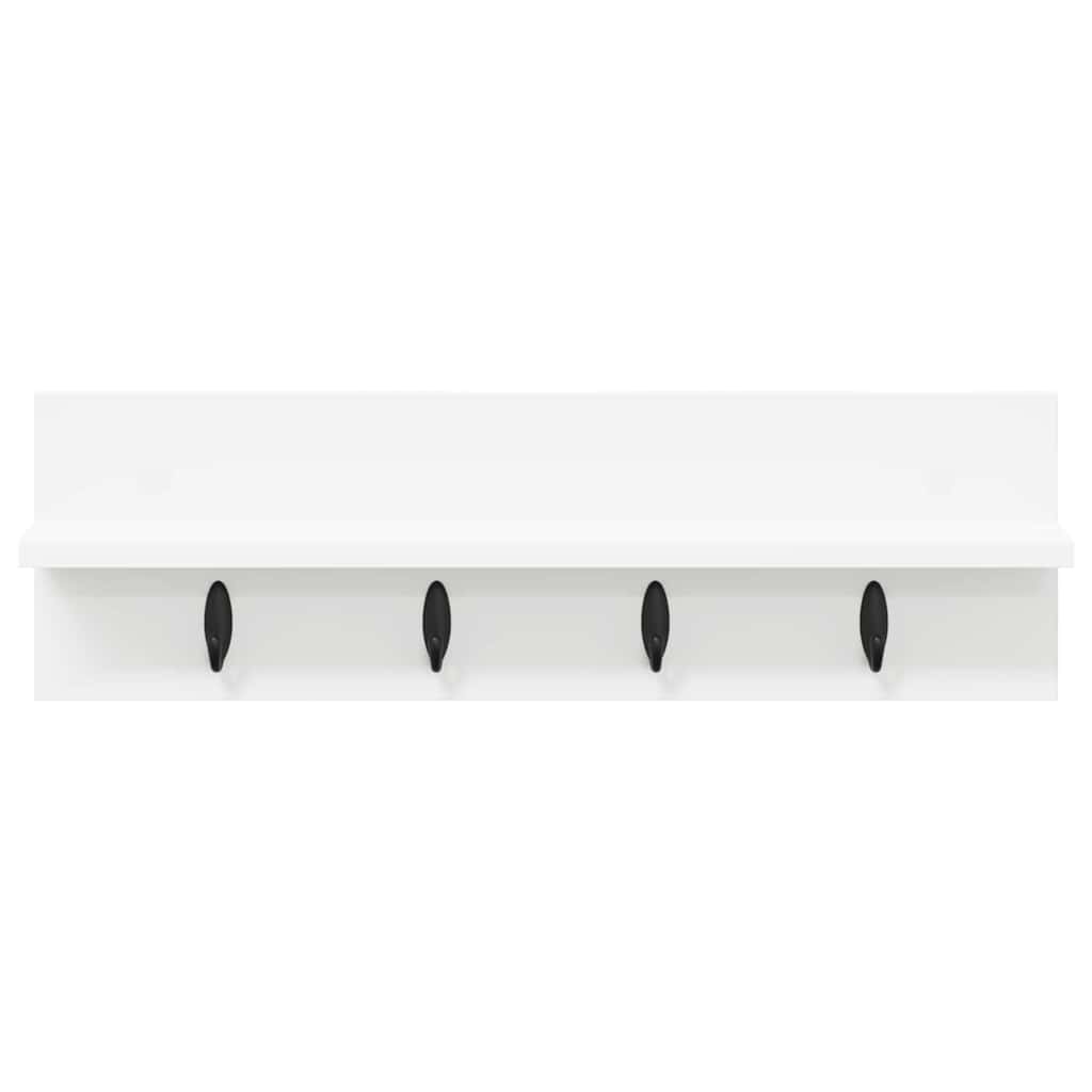 vidaXL Τοίχου Κρεμάστρα Επιτοίχιο Λευκό 60 x 10,5 x 18 εκ