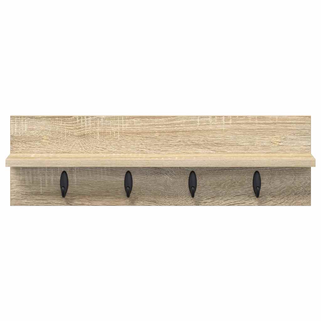 vidaXL Τοίχου Κρεμάστρα Επιτοίχιο Δρύς Sonoma 60 x 10,5 x 18 εκ
