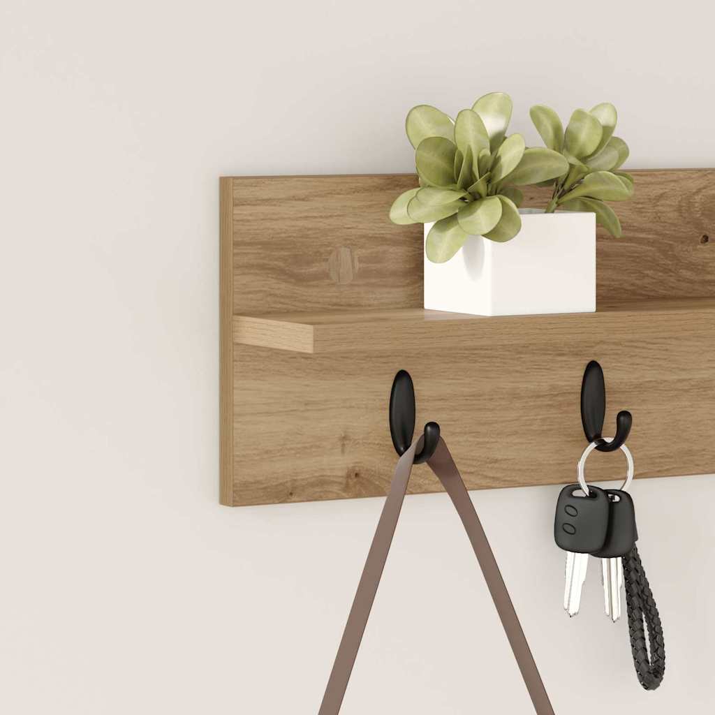 vidaXL Τοίχου Κρεμάστρα Επιτοίχιο Artisan Oak 60 x 10,5 x 18 εκ
