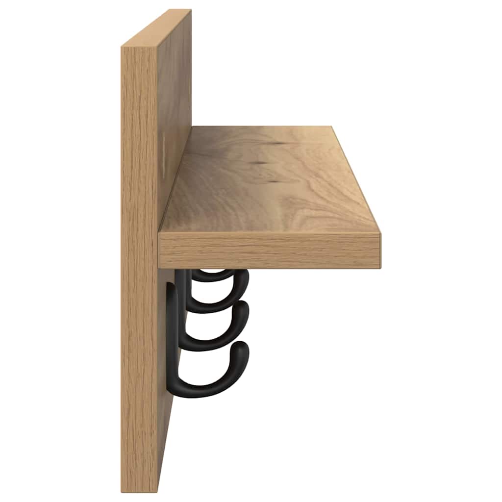 vidaXL Τοίχου Κρεμάστρα Επιτοίχιο Artisan Oak 60 x 10,5 x 18 εκ