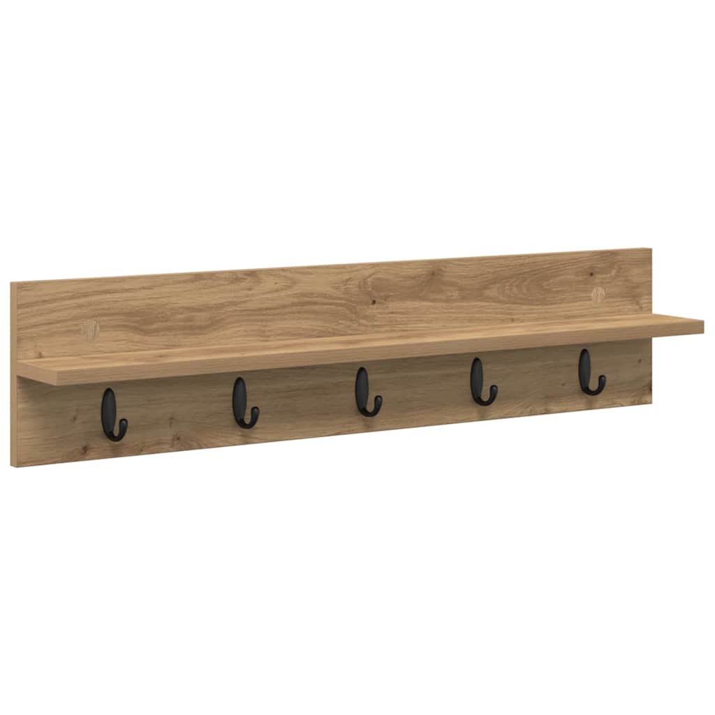 vidaXL Τοίχου Κρεμάστρα Επιτοίχιο Artisan Oak 80 x 10,5 x 18 εκ