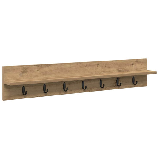 vidaXL Τοίχου Κρεμάστρα με ράφι artisan δρυς 100 x 10.5 x 18 εκ