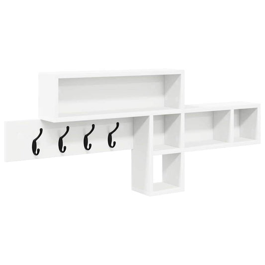 vidaXL Τοίχου Κρεμάστρα Λευκό 100 x 12 x 43.5 εκ Επεξεργασμένο ξύλο