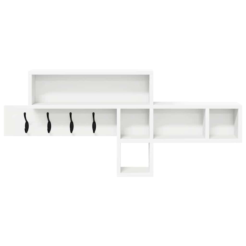 vidaXL Τοίχου Κρεμάστρα Λευκό 100 x 12 x 43.5 εκ Επεξεργασμένο ξύλο