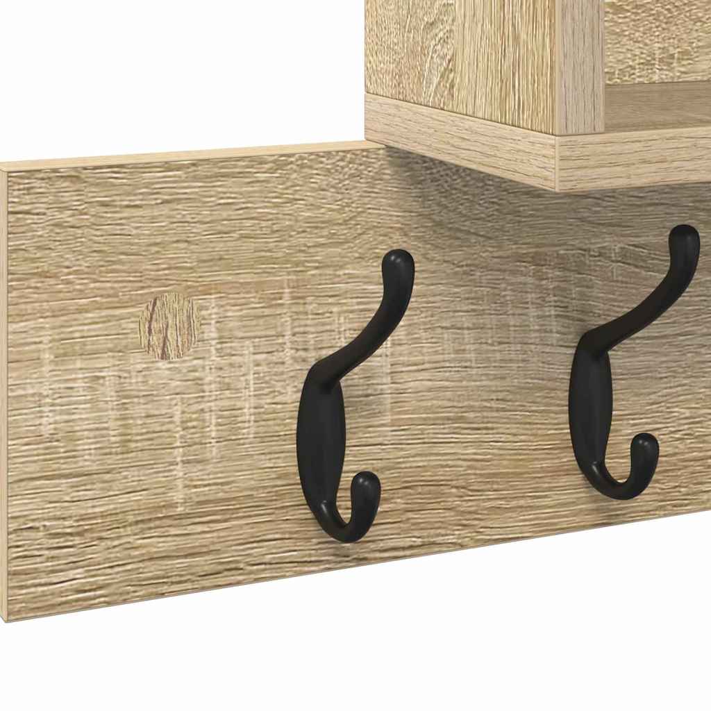 vidaXL Τοίχου Κρεμάστρα με ράφι Sonoma Δρυς 100 x 12 x 43.5 εκ