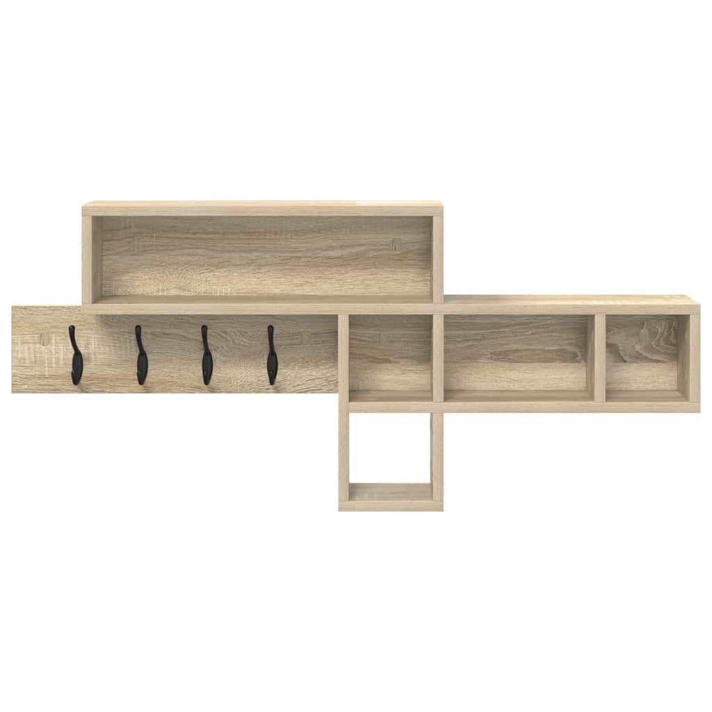 vidaXL Τοίχου Κρεμάστρα με ράφι Sonoma Δρυς 100 x 12 x 43.5 εκ