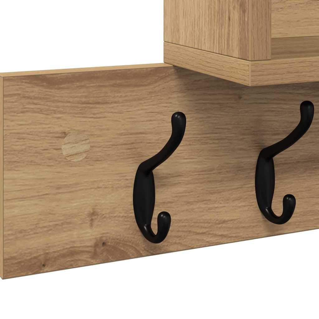 vidaXL Τοίχου Κρεμάστρα Επιτοίχιο Artisan Oak 100 x 12 x 43,5 εκ