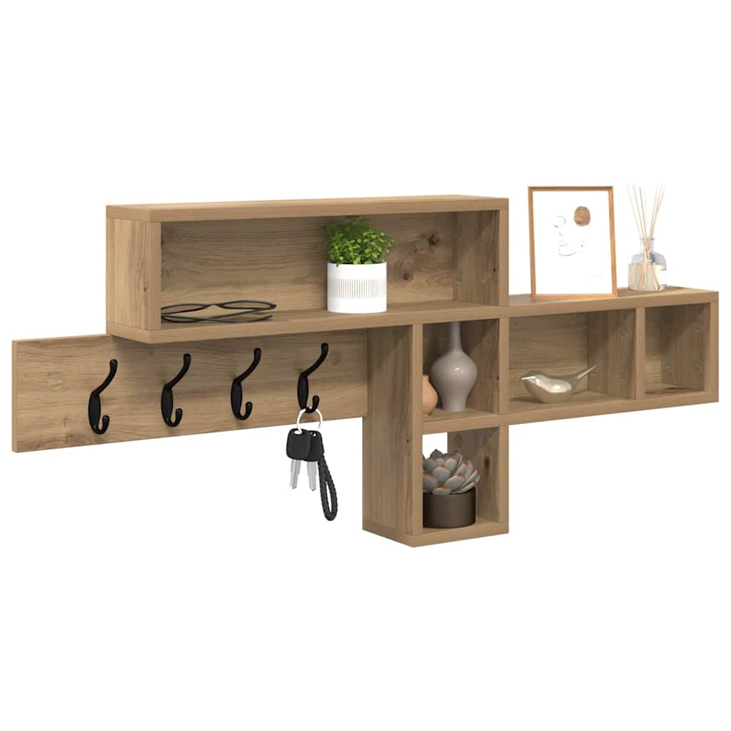 vidaXL Τοίχου Κρεμάστρα Επιτοίχιο Artisan Oak 100 x 12 x 43,5 εκ
