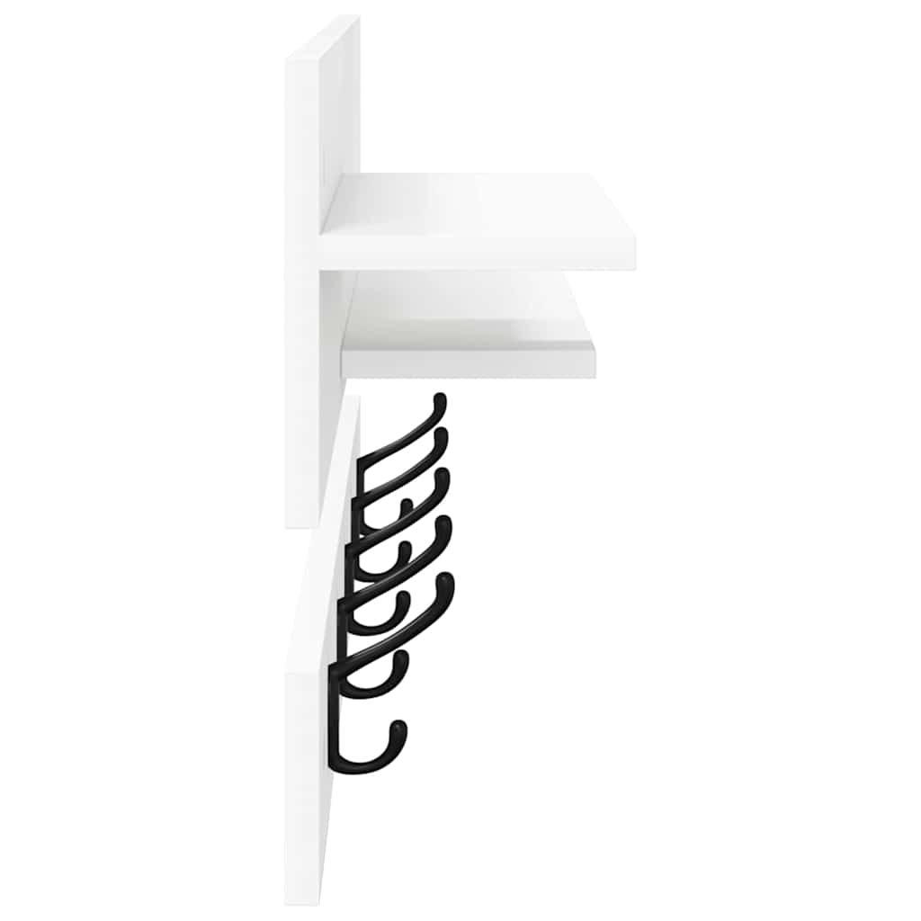vidaXL Τοίχου Κρεμάστρα Επιτοίχιο Λευκό 90 x 15 x 36 εκ.