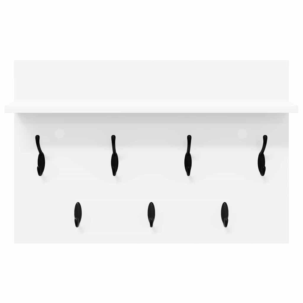 vidaXL Τοίχου Κρεμάστρα Λευκό 60 x 40 x 12 cm Επεξεργασμένο ξύλο