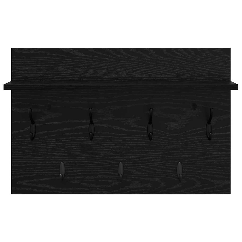 vidaXL Τοίχου Κρεμάστρα Μαύρη δρυς 60 x 40 x 12 cm Επεξεργασμένο ξύλο