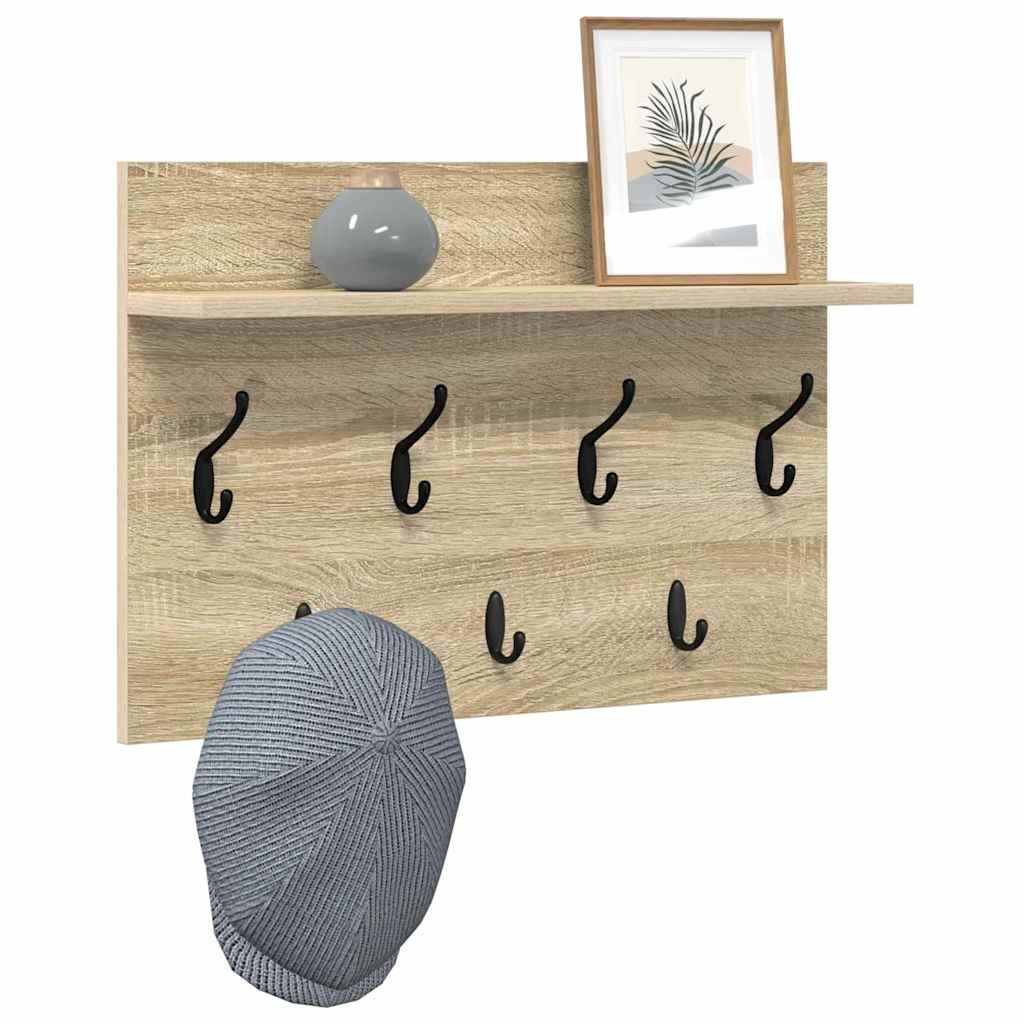 vidaXL Τοίχου Κρεμάστρα Sonoma Δρυς 60 x 40 x 12 cm Επεξεργασμένο ξύλο