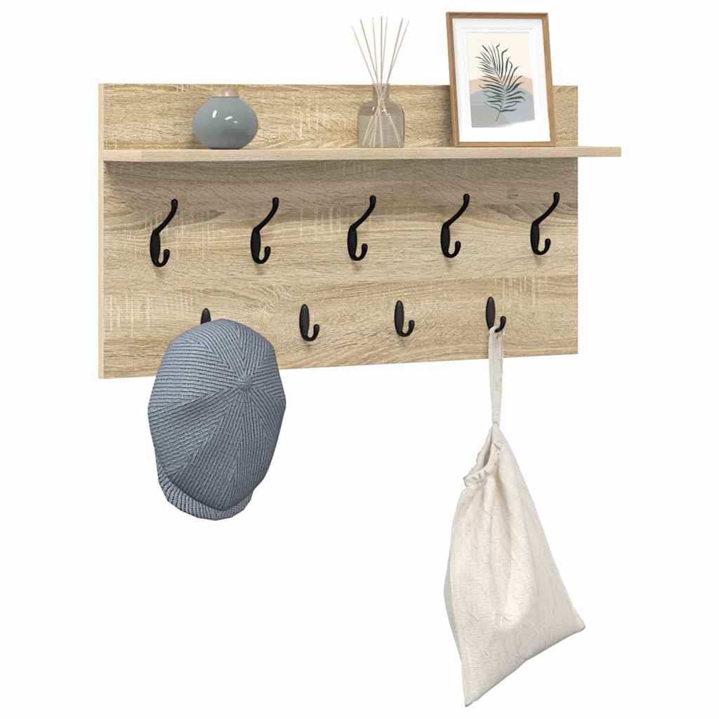 vidaXL Τοίχου Κρεμάστρα Sonoma Δρυς 80 x 40 x 12 cm Επεξεργασμένο ξύλο