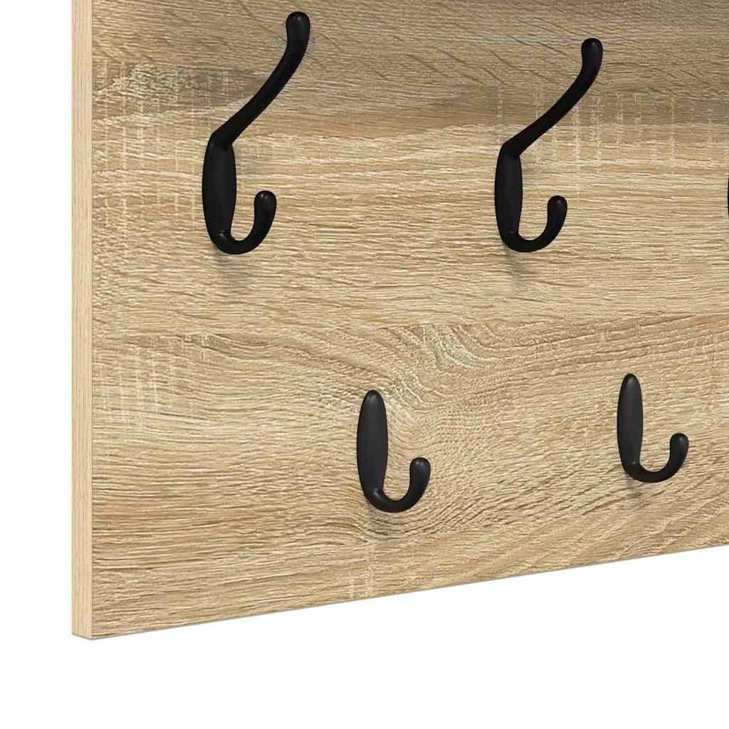 vidaXL Τοίχου Κρεμάστρα Επιτοίχιο Δρύς Sonoma 100 x 40 x 12 εκ