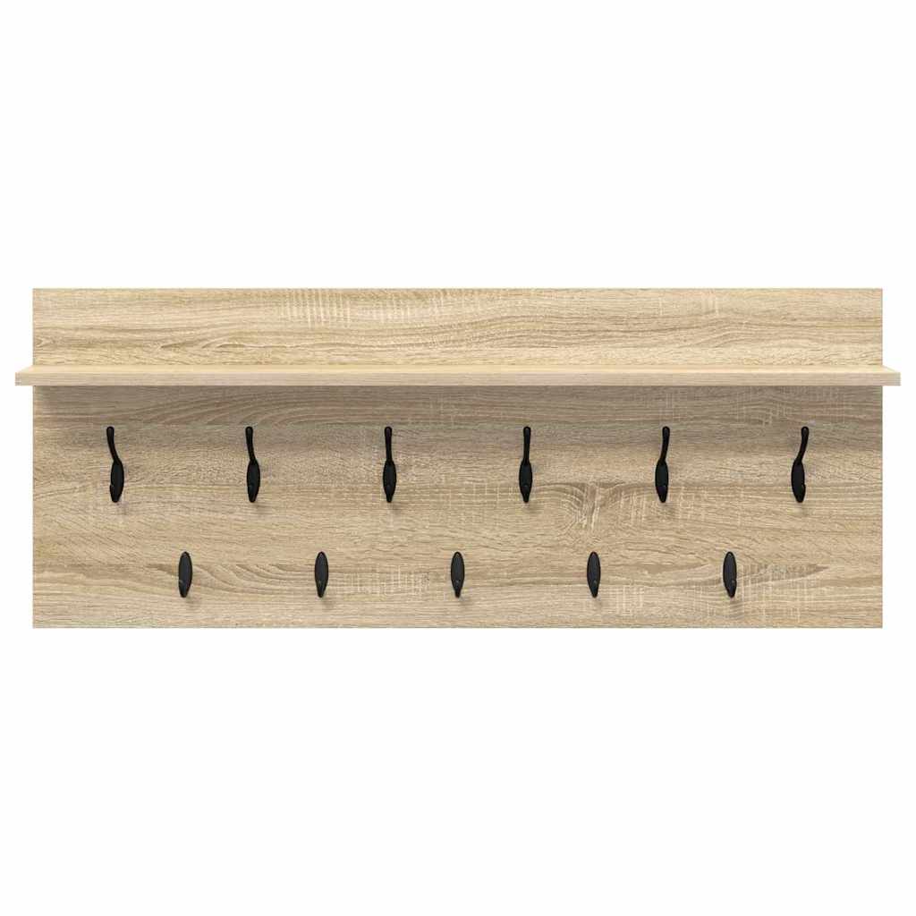 vidaXL Τοίχου Κρεμάστρα Επιτοίχιο Δρύς Sonoma 100 x 40 x 12 εκ