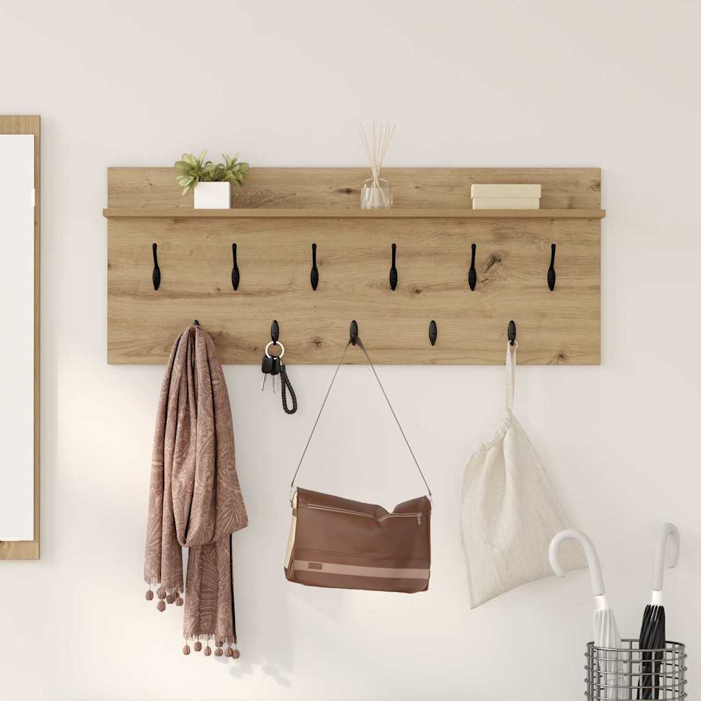 vidaXL Τοίχου Κρεμάστρα Επιτοίχιο Artisan Oak 100 x 40 x 12 εκ