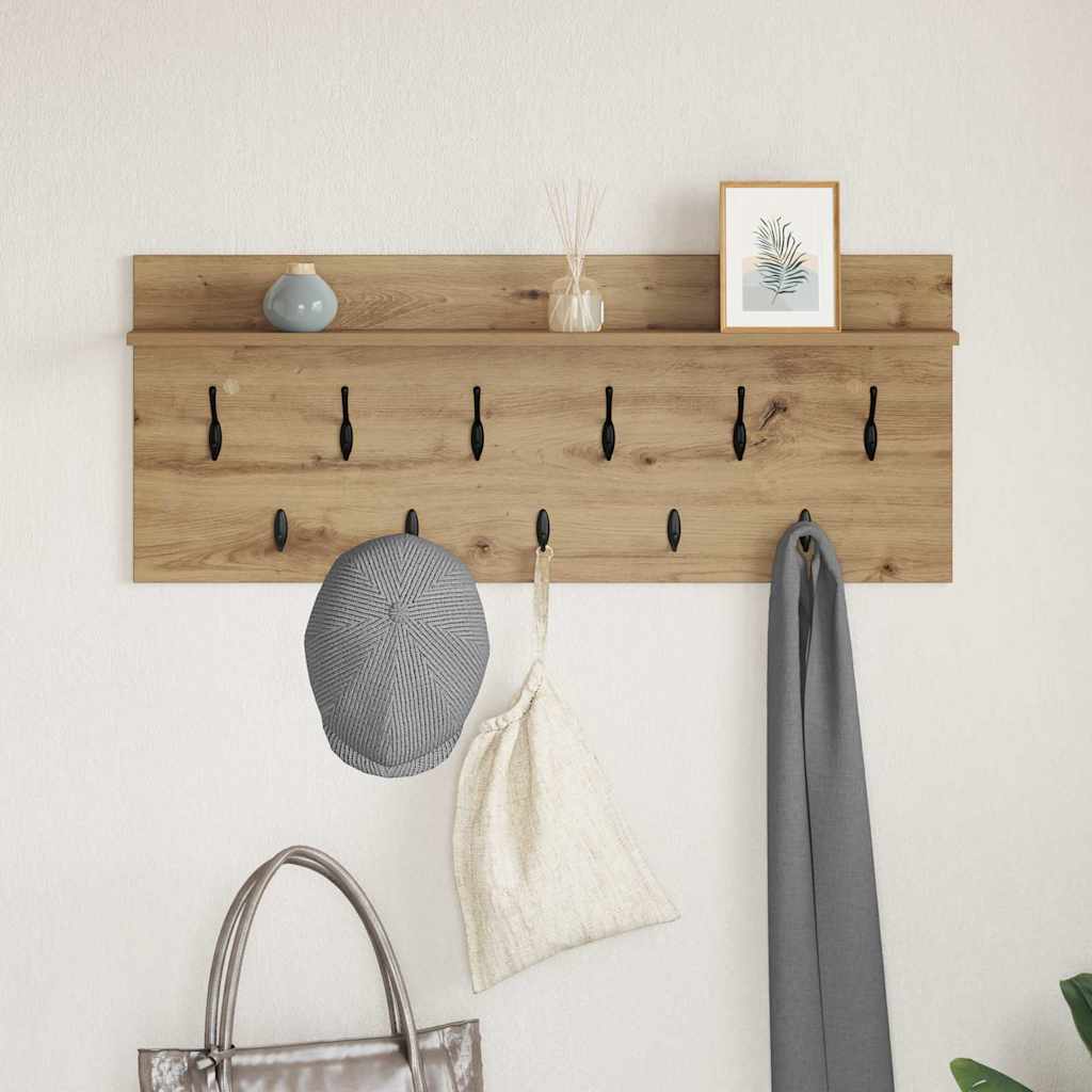 vidaXL Τοίχου Κρεμάστρα Επιτοίχιο Artisan Oak 100 x 40 x 12 εκ