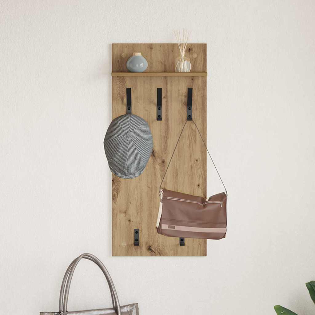 vidaXL Τοίχου Κρεμάστρα Επιτοίχιο Artisan Oak 40 x 10 x 90 εκ.